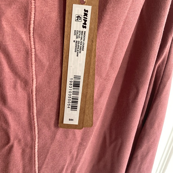 SKIMS smooth lounge mid halter dress in redwood NWT - Picture 4 of 7